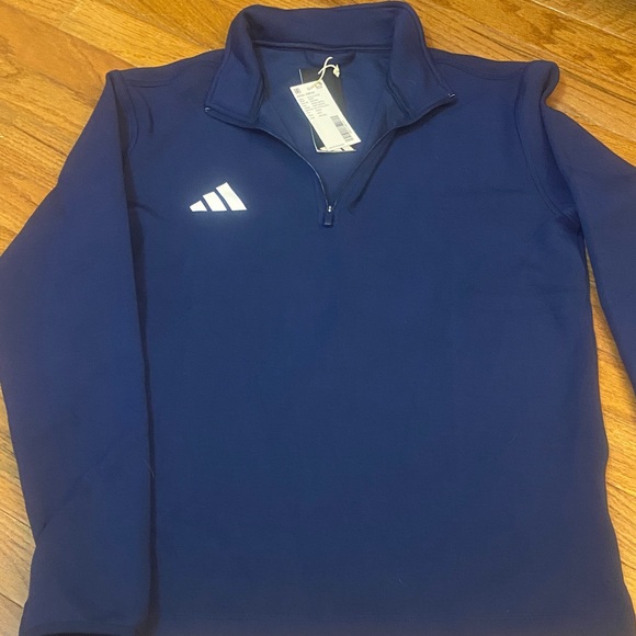 Adidas Women’s Navy Quarter-Zip Pullover - Picture 1 of 4